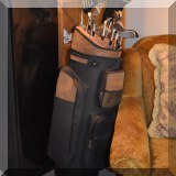 L34. Golf clubs and bag.